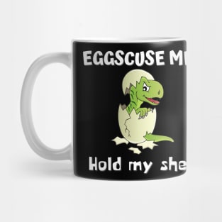 Baby T-rex egg hatching Mug